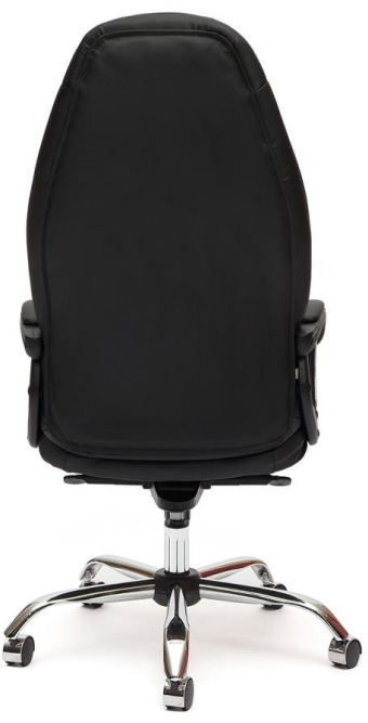 Кресло BOSS люкс (хром) кож/зам, черный/черный перфорированный, 36-6/36-6/06