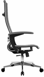 Кресло офисное МЕТТА "К-8.1-Т" хром, экокожа перфорированная, сиденье регулируемое, черное