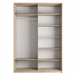 Шкаф-купе Прайм 2-х дверный (Стекло белое) Бетон