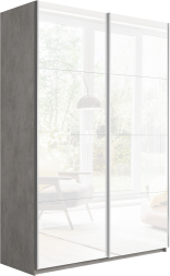 Шкаф-купе Прайм 2-х дверный (Стекло белое) Бетон