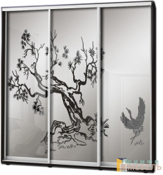 Шкаф купе 3х дв Пескоструй фон матовый № 16