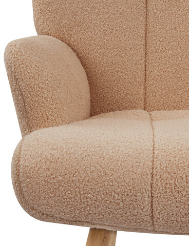 Кресло BRABIX "Soft LC-305", фактурная ткань букле (экомех), светло-бежевое, 533147