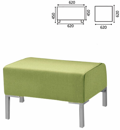 Пуф "Хост" М-43, 620х620х450 мм, экокожа, светло-зеленый