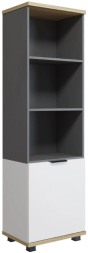 Стеллаж Скайлайт СЛ-5К (л/п) блэквуд ячменный/графит/белый/меренга