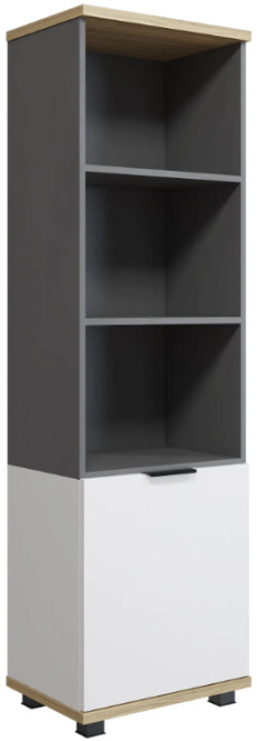 Стеллаж Скайлайт СЛ-5К (л/п) блэквуд ячменный/графит/белый/меренга