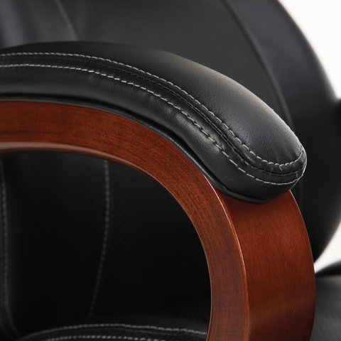 Кресло офисное BRABIX PREMIUM &quot;Magnum EX-701&quot;, дерево, рециклированная кожа, черное, 531827