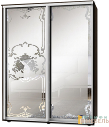 Шкаф-купе 2х дв Стандарт Пескоструй фон матовый № 107