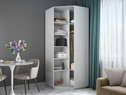 Шкаф-купе Экспресс Угловой ( Зеркало) Белый снег