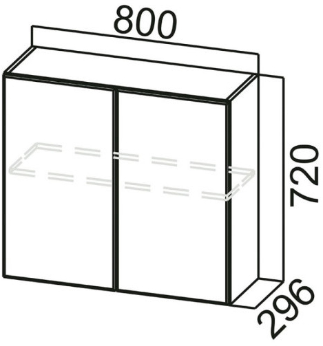 Шкаф навесной Ш800с (со стеклом) Модерн