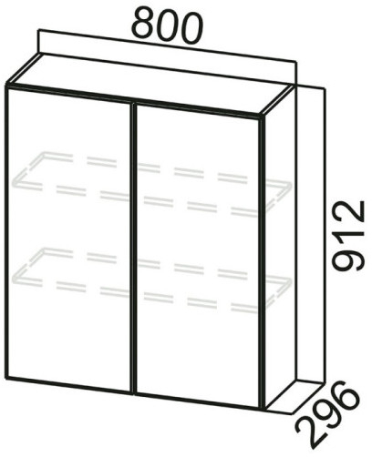 Шкаф навесной Ш800с (со стеклом) Модерн