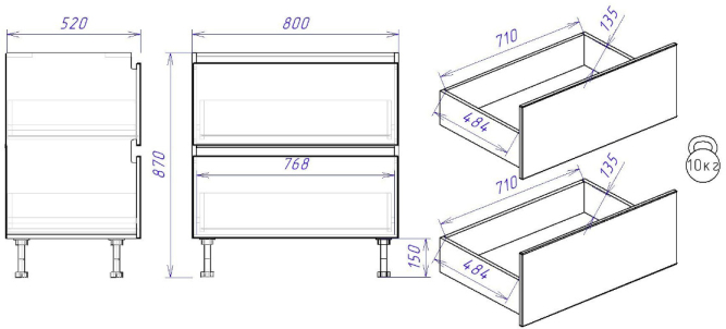 Стол СЯ-80 (2) Женева (ЛДСП)
