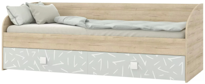 Кровать односпальная с двумя ящиками Микки