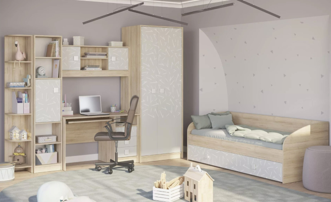 Кровать односпальная с двумя ящиками Микки