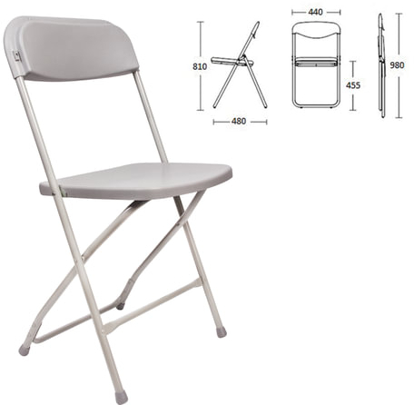 Стул складной для дома и офиса BRABIX &quot;Golf CF-002&quot;, серый каркас, пластик серый, 531564