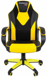 Кресло компьютерное СН GAME 17, ткань TW/экокожа, черное/желтое, 7028515