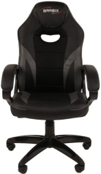 Кресло компьютерное BRABIX "Accent GM-161", TW/экокожа, черное/серое, 532576, 7083504