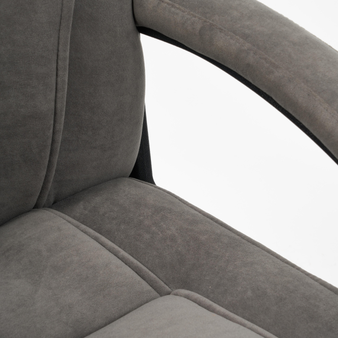 Кресло BERGAMO (хром) флок , серый, 29