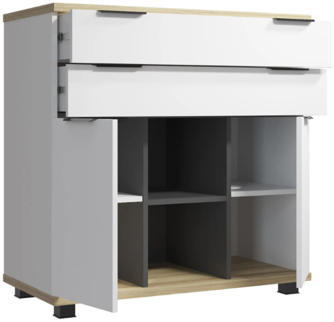 Комод Скайлайт СЛ-10К блэквуд ячменный/белый/графит/меренга