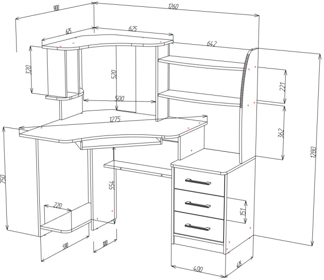 Стол компьютерный угловой СК-39
