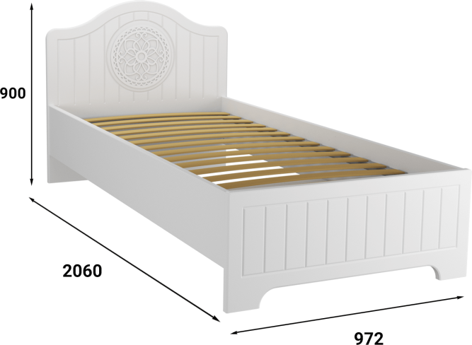 Кровать «Монблан» МБ (601К-604К) белое дерево