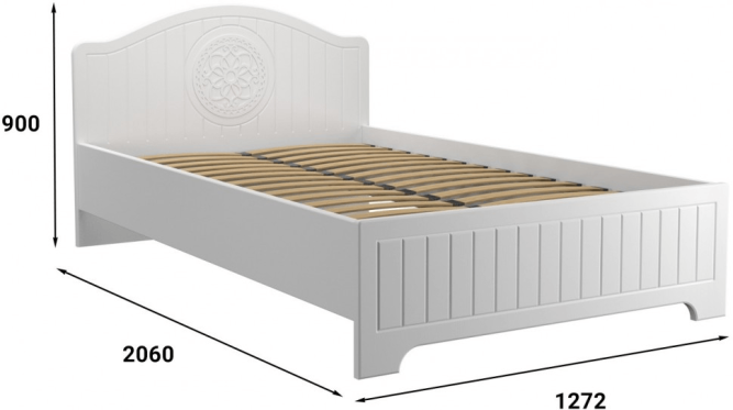 Кровать «Монблан» МБ (601К-604К) белое дерево