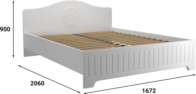 Кровать «Монблан» МБ (601К-604К) белое дерево