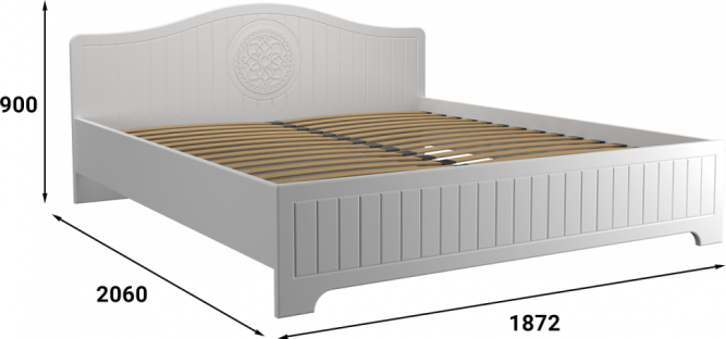 Кровать «Монблан» МБ (601К-604К) белое дерево