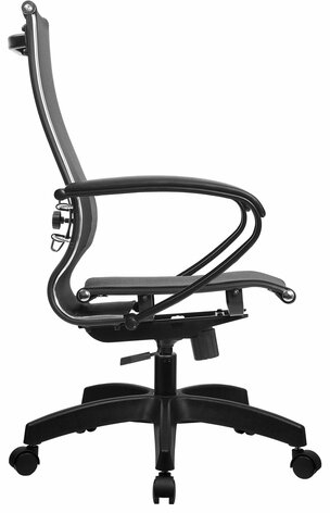Кресло офисное МЕТТА "К-9" пластик, прочная сетка, сиденье и спинка регулируемые, черное