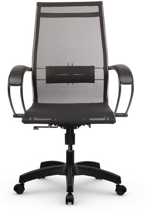 Кресло офисное МЕТТА "К-9" пластик, прочная сетка, сиденье и спинка регулируемые, черное