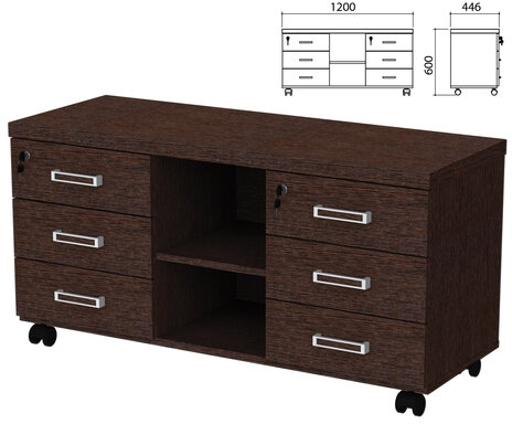 Тумба-креденция Приоритет 6 ящиков