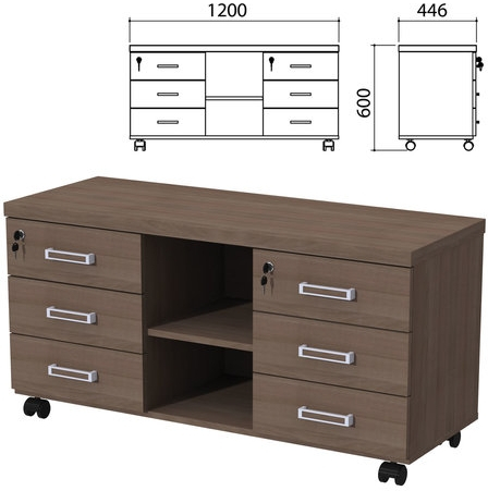 Тумба-креденция Приоритет 6 ящиков