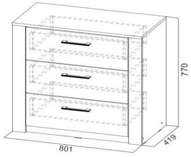 Комод (3 ящика ) Гамма-20