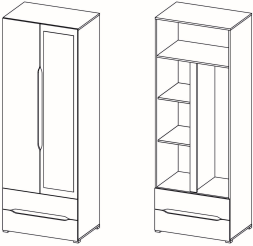 Шкаф 2-х створчатый Вега (Горизонт)