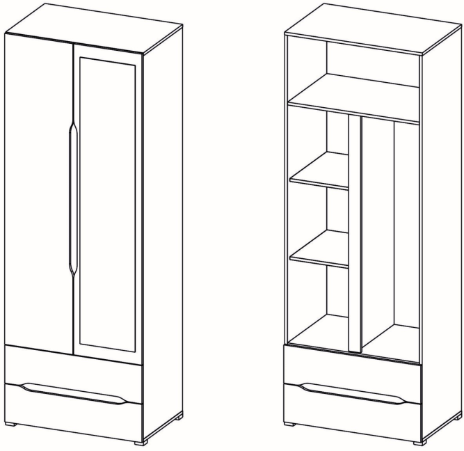 Шкаф 2-х створчатый Вега (Горизонт)