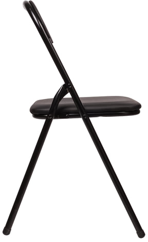 Стул складной для дома и офиса BRABIX &quot;Golf CF-007&quot;, черный каркас, кожзам черный, 531565