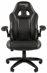 Кресло компьютерное СН GAME 15, экокожа, черное/серое, 7022780