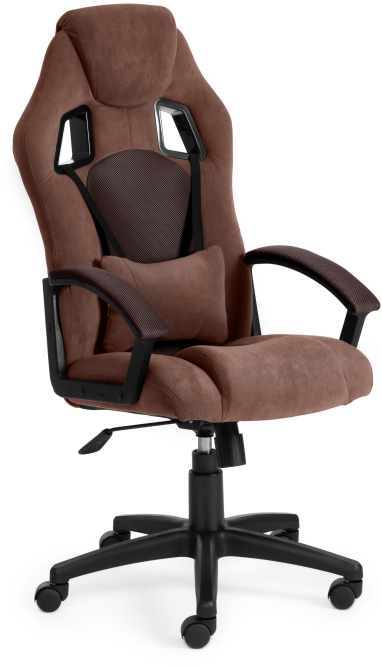 Кресло DRIVER флок/ткань, коричневый, 6/24
