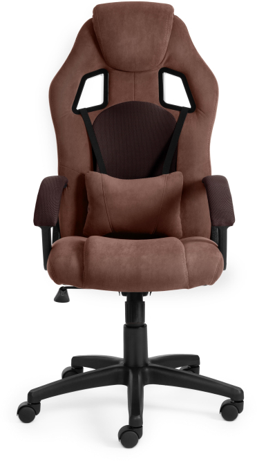 Кресло DRIVER флок/ткань, коричневый, 6/24