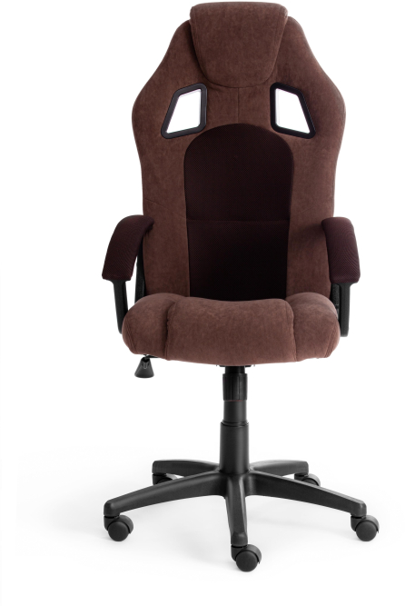 Кресло DRIVER флок/ткань, коричневый, 6/24