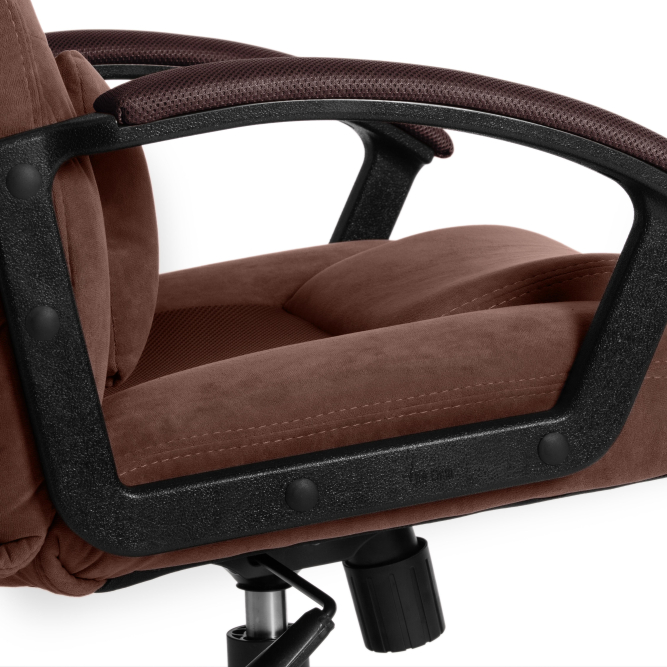 Кресло DRIVER флок/ткань, коричневый, 6/24