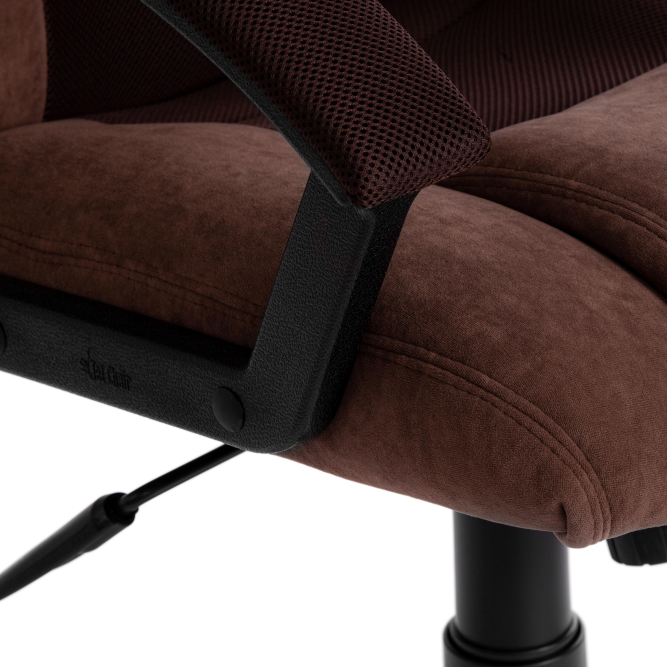 Кресло DRIVER флок/ткань, коричневый, 6/24