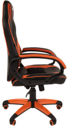 Кресло компьютерное BRABIX "Accent GM-161", TW/экокожа, черное/оранжевое, 532577, 7083505