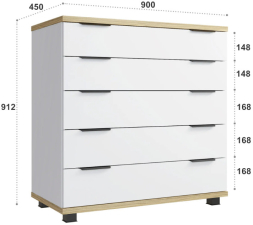 Комод Скайлайт СЛ-11К блэквуд ячменный/белый/графит/меренга