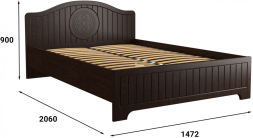Кровать «Монблан» МБ (601К-604К) орех шоколадный
