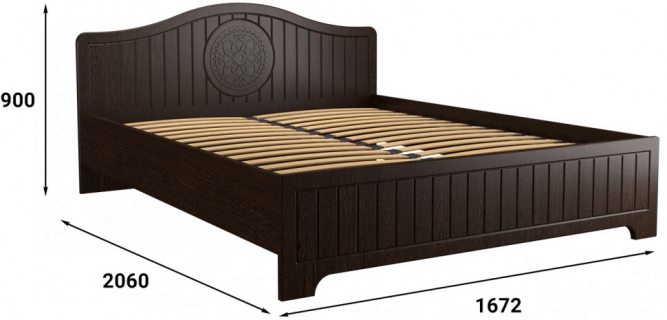 Кровать «Монблан» МБ (601К-604К) орех шоколадный