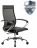 Кресло офисное МЕТТА "К-9" хром, прочная сетка, сиденье и спинка регулируемые, черное