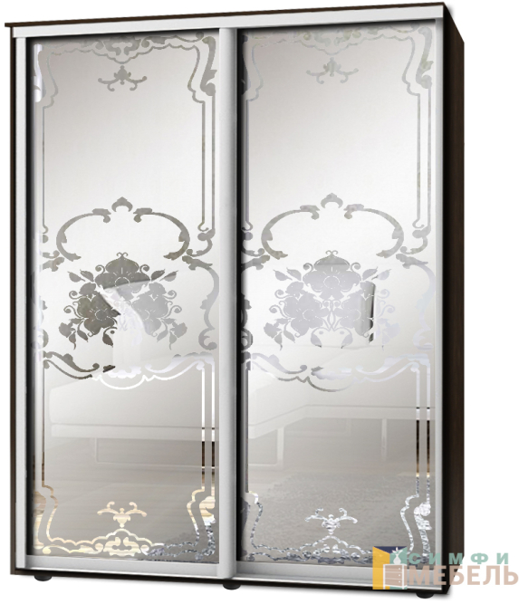 Шкаф-купе 2х дв Стандарт Пескоструй фон матовый № 108