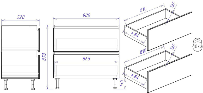 Стол СЯ-90 (2) Женева (ЛДСП)