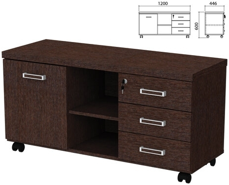 Тумба-креденция "Приоритет дверь, 3 ящика