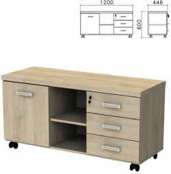 Тумба-креденция "Приоритет дверь, 3 ящика